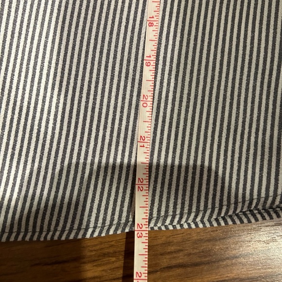 Gray and white striped short sleeve blouse xl by Monteau - Picture 4 of 16